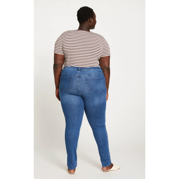 Universal Standard Seine High Rise Skinny Jeans Womens Plus 12 Regular True Blue - Picture 3 of 9